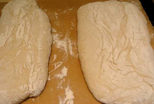 Ciabatta ready to bake