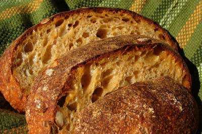 Sweet potato sourdough slices