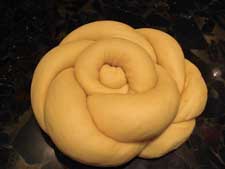 Challah rosette before baking