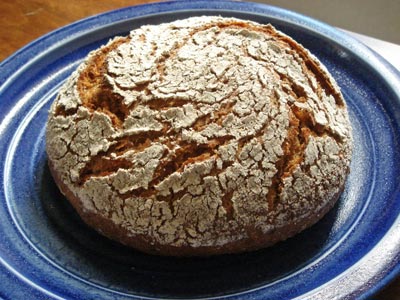 Finnish rye loaf on plate