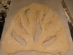 Unbaked wet fougasse