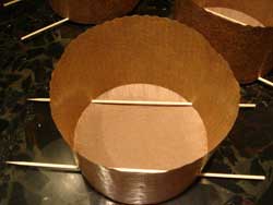 skewered panettone molds