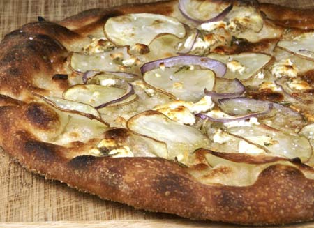 potato rosemary goat cheese pizza