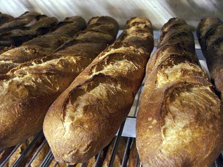 baguettes on rack