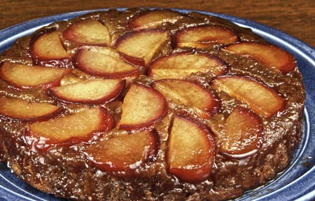 plum-ginger upside-down cake