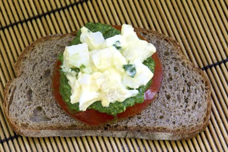 rye toast with egg salad