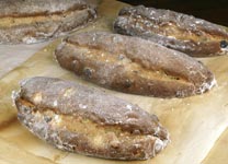  stollen with a coating of fine granulated sugar