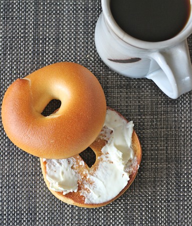 Sourdough bagel cream cheese