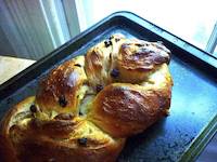 White Wheat Challah with Raisins