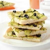 Focaccia with Zucchini and Black Olives