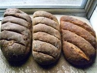 Three variations on Rye, beer & golden syrup bread