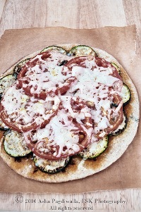 Zucchini and Heirloom Tomato Flat Bread