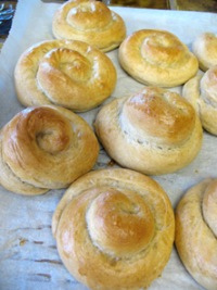 Snails and Cloverleaf Dinner Rolls