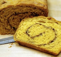 Pumpkin Cinnamon Swirl Yeast Bread