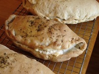 Roasted Red Pepper and Ricotta Calzones