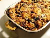 Cheese Strata with Kale and Mushrooms