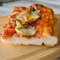 Sourdough Pizza with zucchini flowers