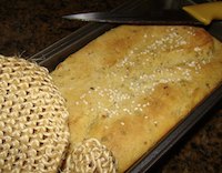 Durum wheat garlic basil bread loaf