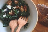 Salad Of Cavolo Nero, Figs & Sourdough Croutons