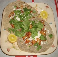 Chipotle Shrimps Over Sourdough Spelt Tortillas