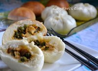 Eggless Chinese Steamed Buns(Vegetarian Version)