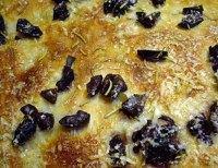 Focaccia with Rosemary, Kalamatas and Parmesan