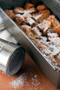 Chocolate babka bread pudding