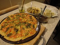 Sourdough thin-crust pizza