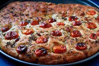 Herbed tomato focaccia di patate