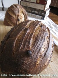 Sourdough Rye Bread with Raisins and Walnuts