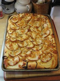 Focaccia w/ Onions, Pear and Bleu Cheese