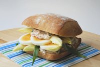 Tuna sandwich, egg and tarragon endive