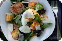 Warm Bread, Pancetta, & Poached Egg Salad