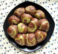 Pull-Apart Chocolate Matcha Swirl Bread