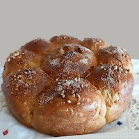 Challah with wheat flour,and veg. rich cream