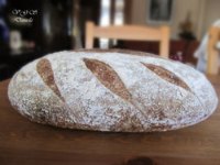 Sourdough bread, rye and wheat bran