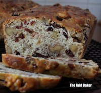 Crimson studded Cranberry Walnut Bread