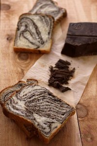 sourdough chocolate marble loaf