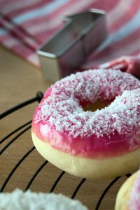 'Coconut ice' Doughnuts