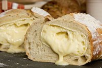White Bread Filled With Camembert