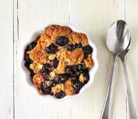 Baked French Toast Topped With Blueberry Crisp