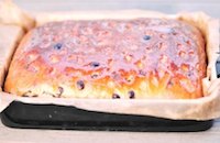 Focaccia With Chocolate And Blueberries