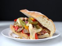 Bratwurst Sandwich With Peppers