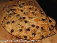 Grape/Onion/Blue Cheese Fougasse