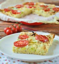 Very Simple Bread Cake With Leeks And Tomatoes