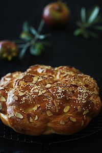 Round Almond Challah And Coconut Milk