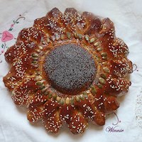 Flower-shaped Challah, made of mixed flours
