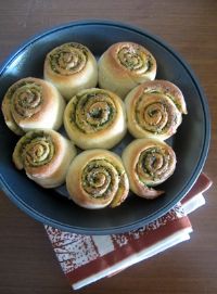 Eggless Pesto Rolls With Homemade Pesto