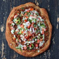 Mexican Pizza With Wheat Sorghum Crust.