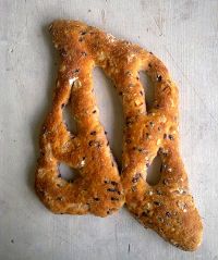 Black Rice And Onion Fougasse